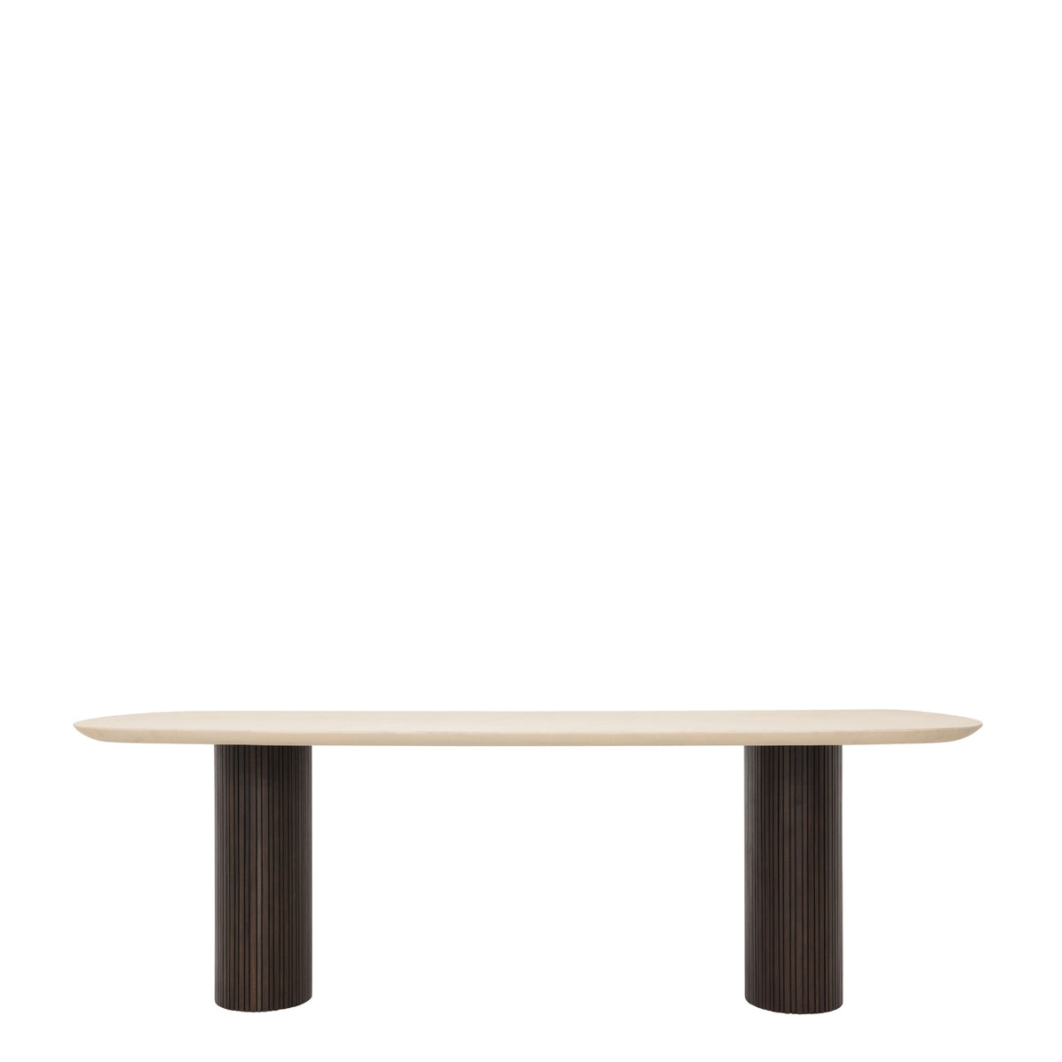 Detail van het mortex oppervlak van de eettafel Maroon 240 cm