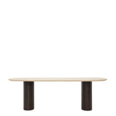 Detail van het mortex oppervlak van de eettafel Maroon 240 cm