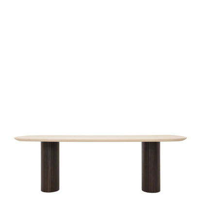 Detail van het mortex oppervlak van de eettafel Maroon 240 cm