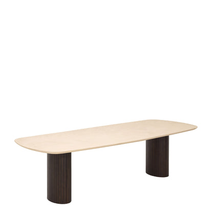 Afmetingen van de ovale eettafel Maroon met mortex blad, 240 cm