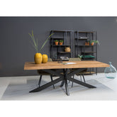 Eettafel Nairobi Tree Top 180cm in Naturel, detail van het blad