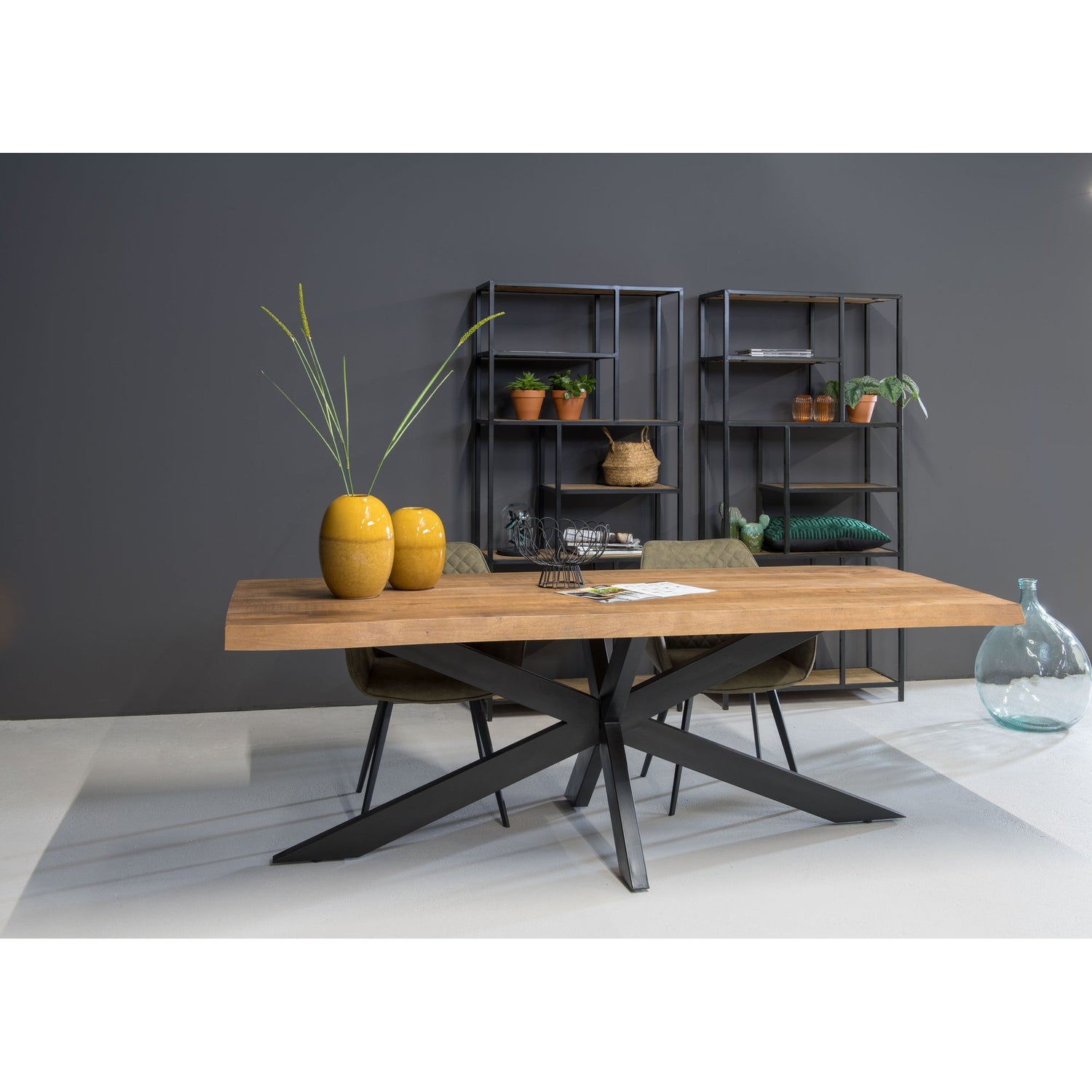 Eettafel Nairobi Tree Top 240cm in Naturel, detail van het blad