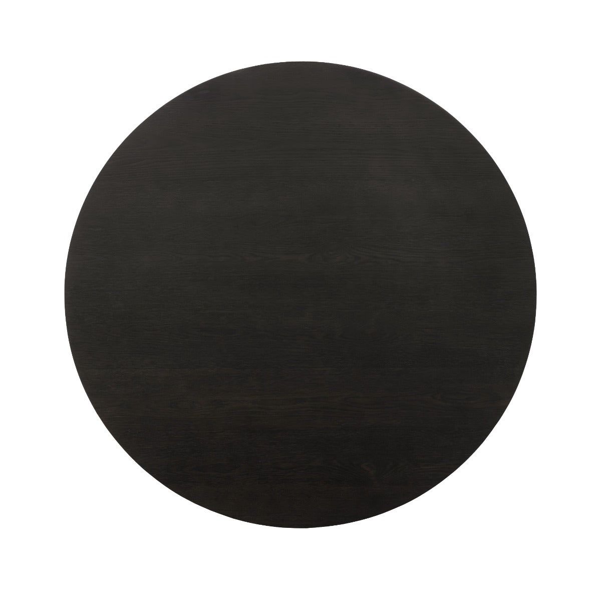 Bovenaanzicht van het eikenhouten blad van de eettafel Novero espresso