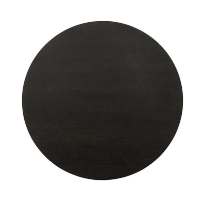 Bovenaanzicht van het eikenhouten blad van de eettafel Novero espresso