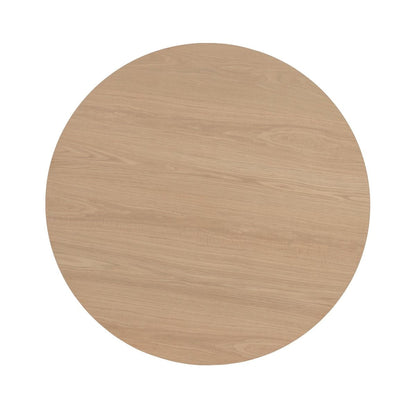 Bovenaanzicht van het eikenhouten blad van de eettafel Novero naturel