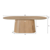 Afmetingen Eettafel Novero 230cm: L230cm x B110cm x H76cm