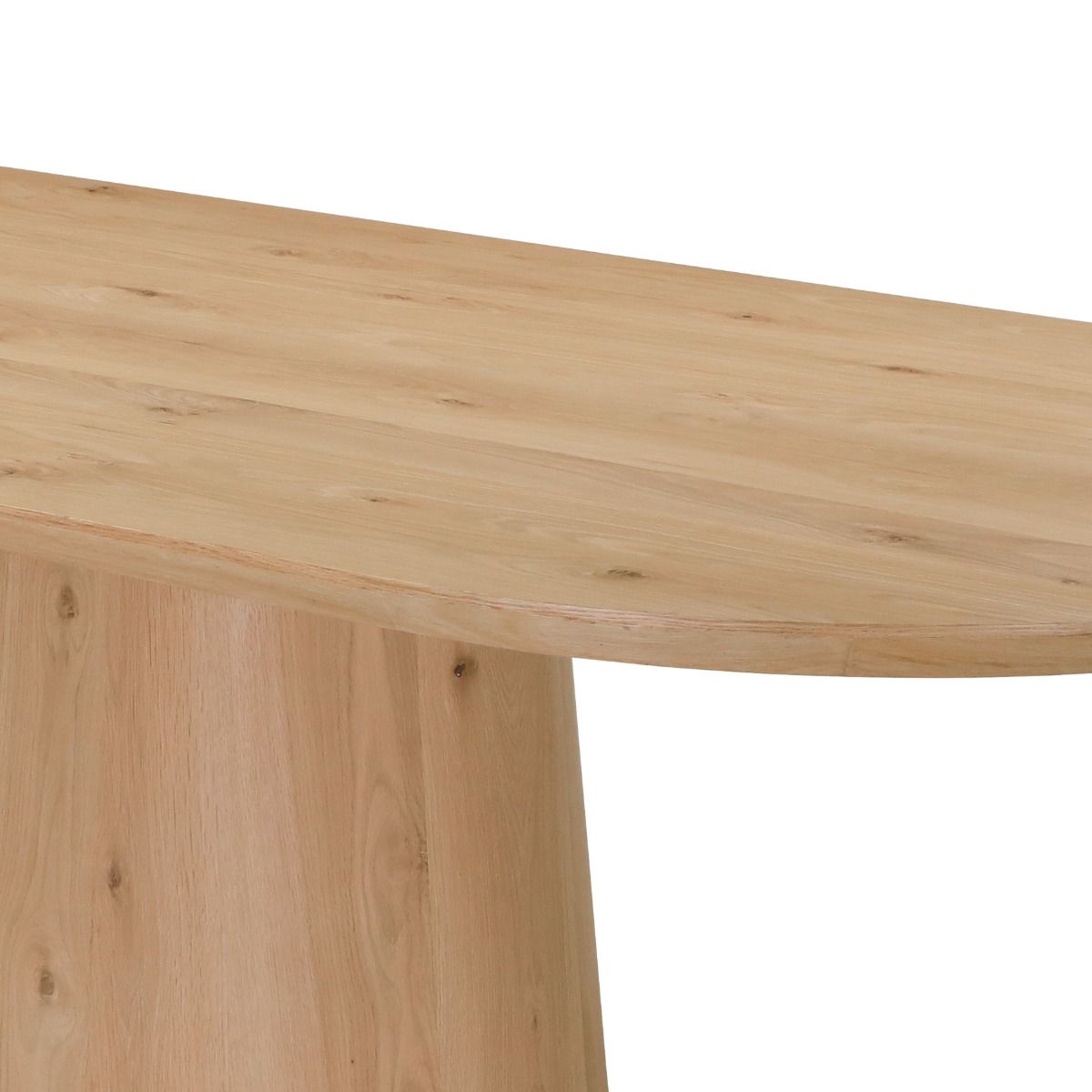 Detail van het eikenhout fineer van de eettafel Novero naturel