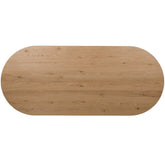 Bovenaanzicht van het eikenhouten blad van de eettafel Novero naturel