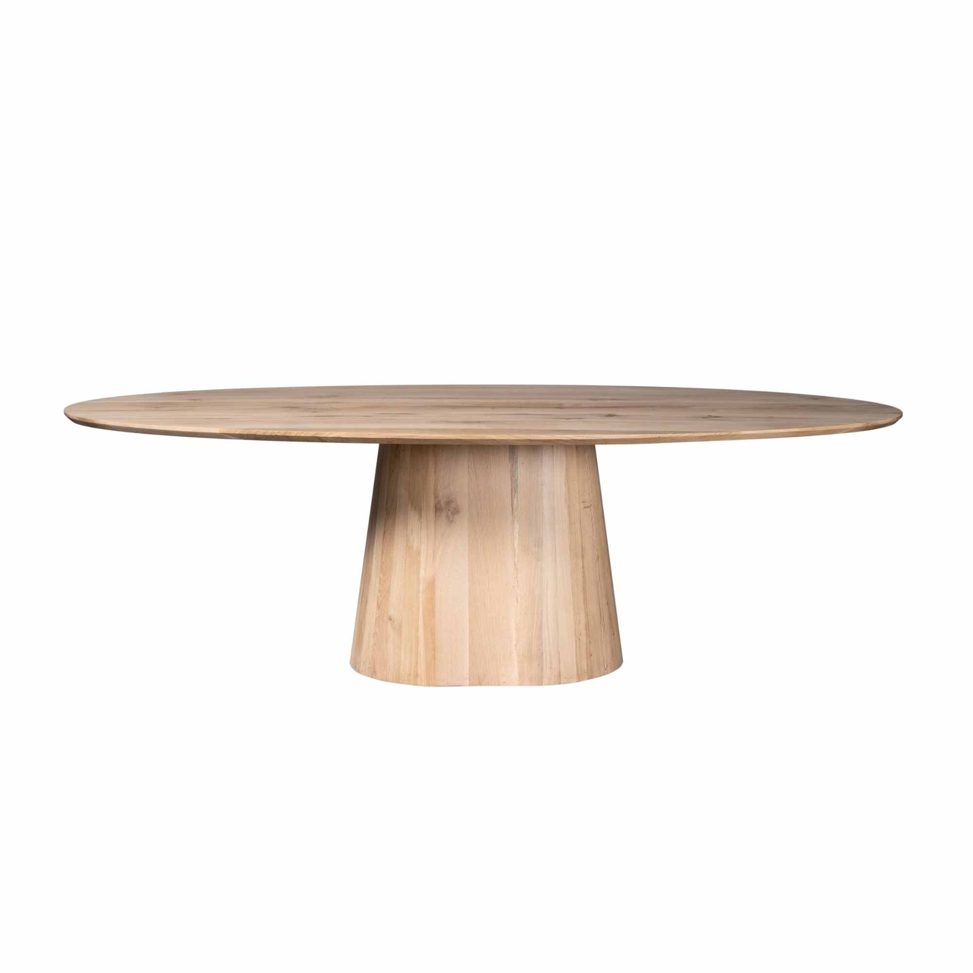Eettafel Riga Naturel 240 cm van Starfurn, ovale vorm met stevige basis