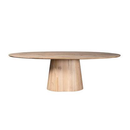 Eettafel Riga Naturel 240 cm van Starfurn, ovale vorm met stevige basis