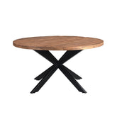 Eettafel Rocky Pecan Ø130cm van Livingfurn, Ø130cm x H76cm