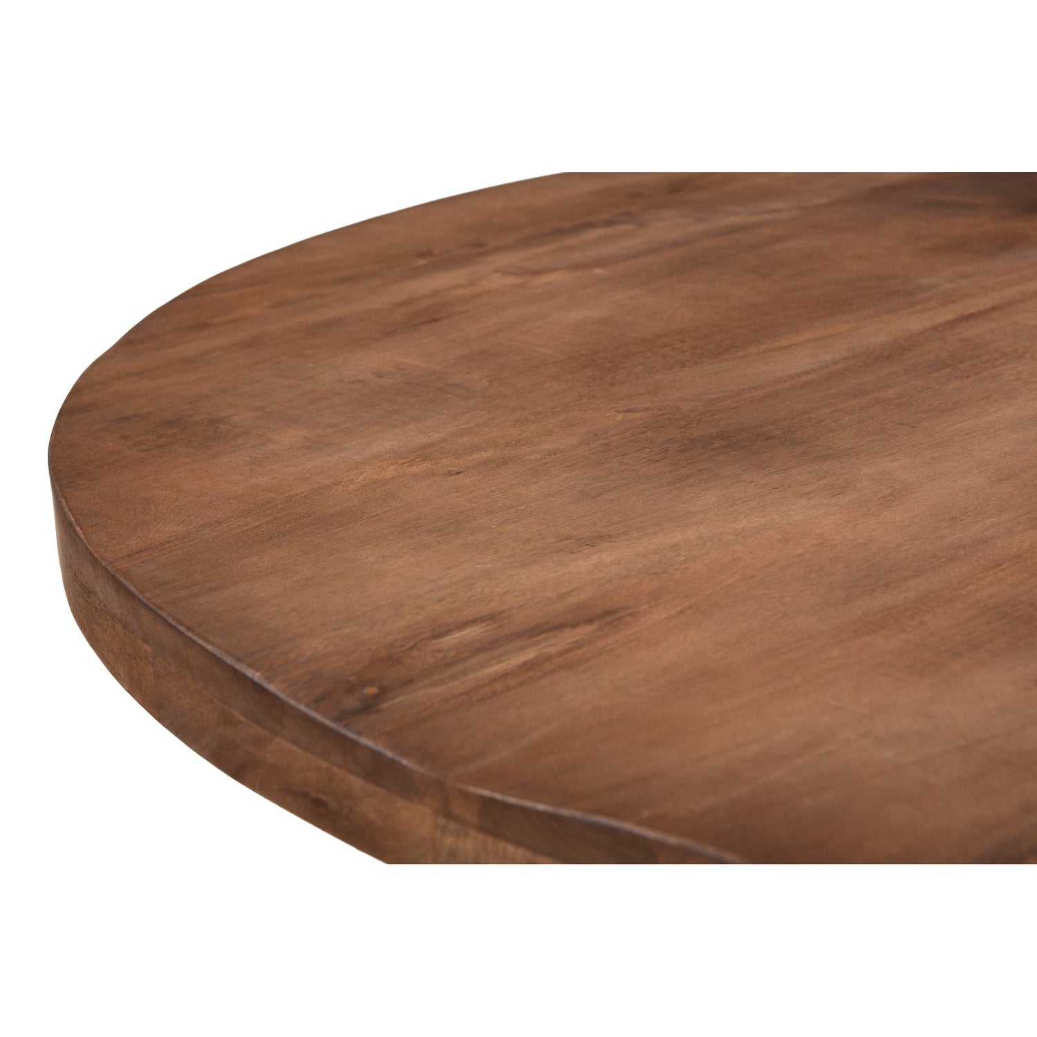 Eettafel Rocky Ø140cm in Pecan, warm honingbruin mangohout met zwart onderstel