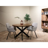 Livingfurn Rocky eettafel Ø140cm, blad van 40 mm