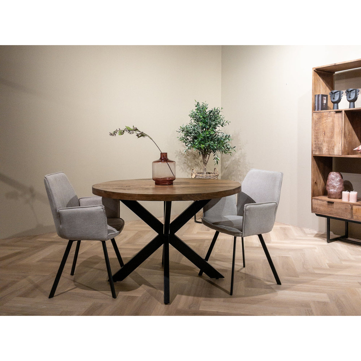 Livingfurn Rocky eettafel Ø140cm, blad van 40 mm