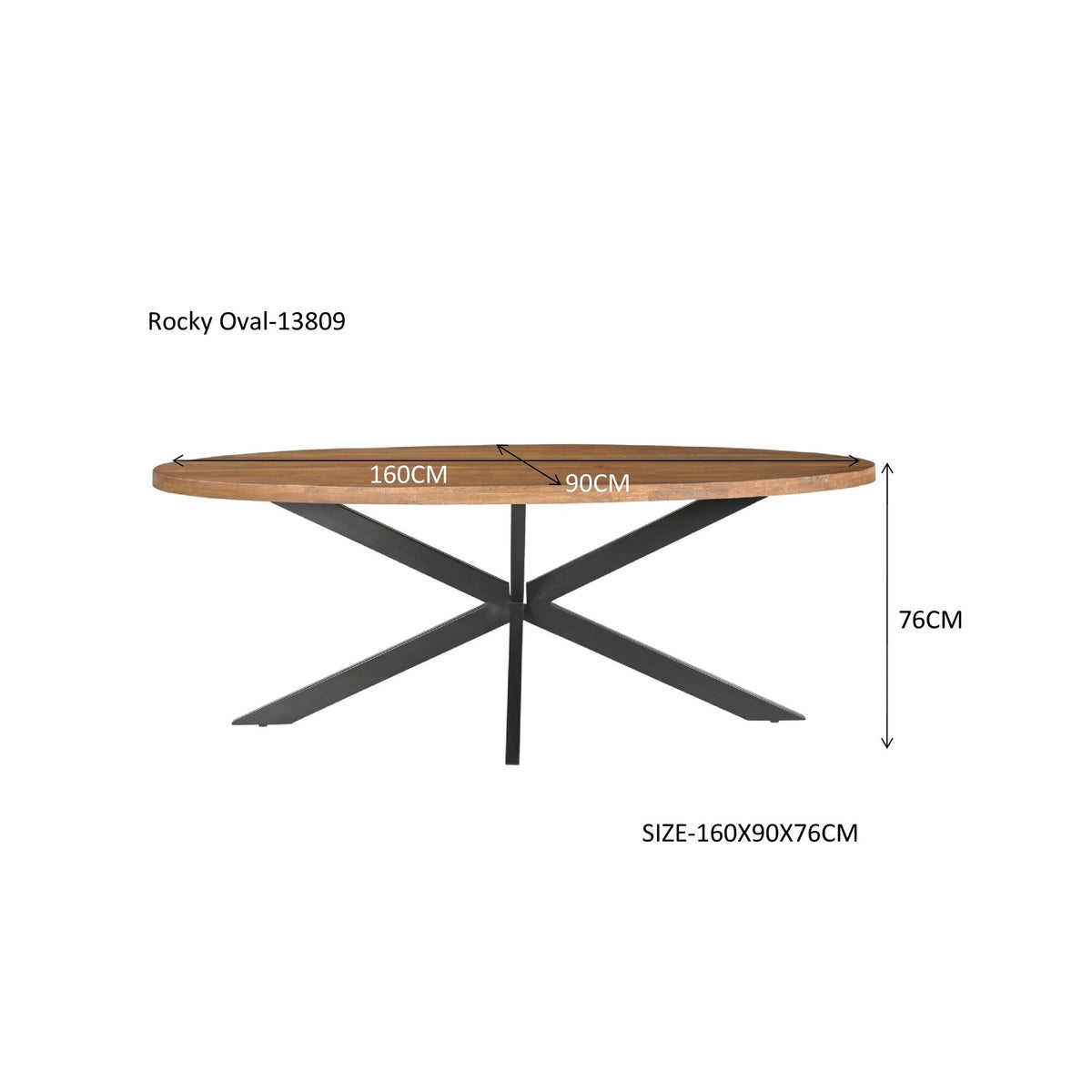 Eettafel Rocky Pecan 160cm in een interieur