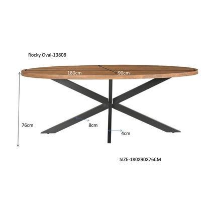 Eettafel Rocky Pecan 180cm in een interieur