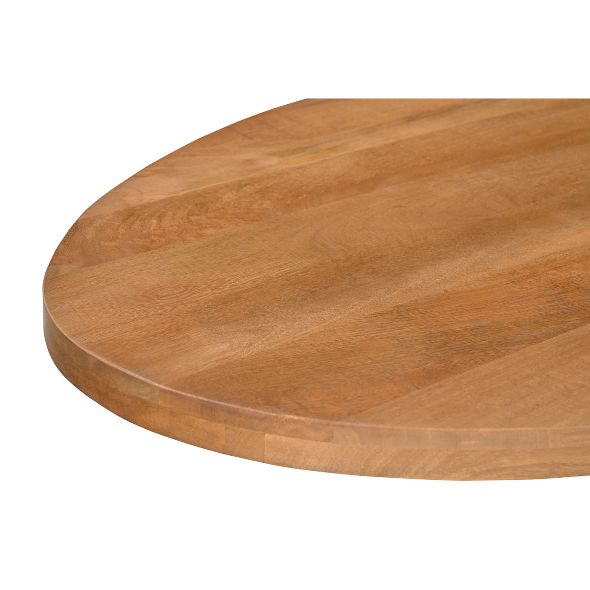 Eettafel Rocky 210cm in Pecan, warm honingbruin mangohout met zwart onderstel