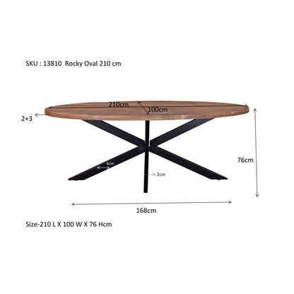 Eettafel Rocky Pecan 210cm in een interieur