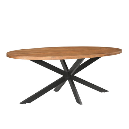Eettafel Rocky Pecan 240cm van Livingfurn, L240cm x B110cm x H76cm