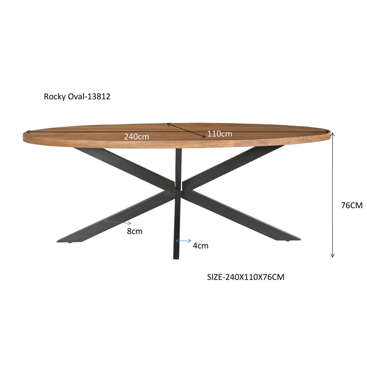 Eettafel Rocky Pecan 240cm in een interieur