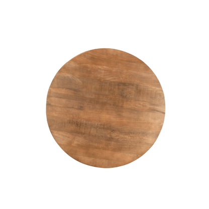 Bovenaanzicht van het ronde blad van 130 cm van de Salvator eettafel