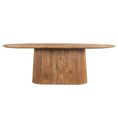 Ovale eettafel Salvator van Livingfurn in mangohout Pecan, 200 bij 110 cm