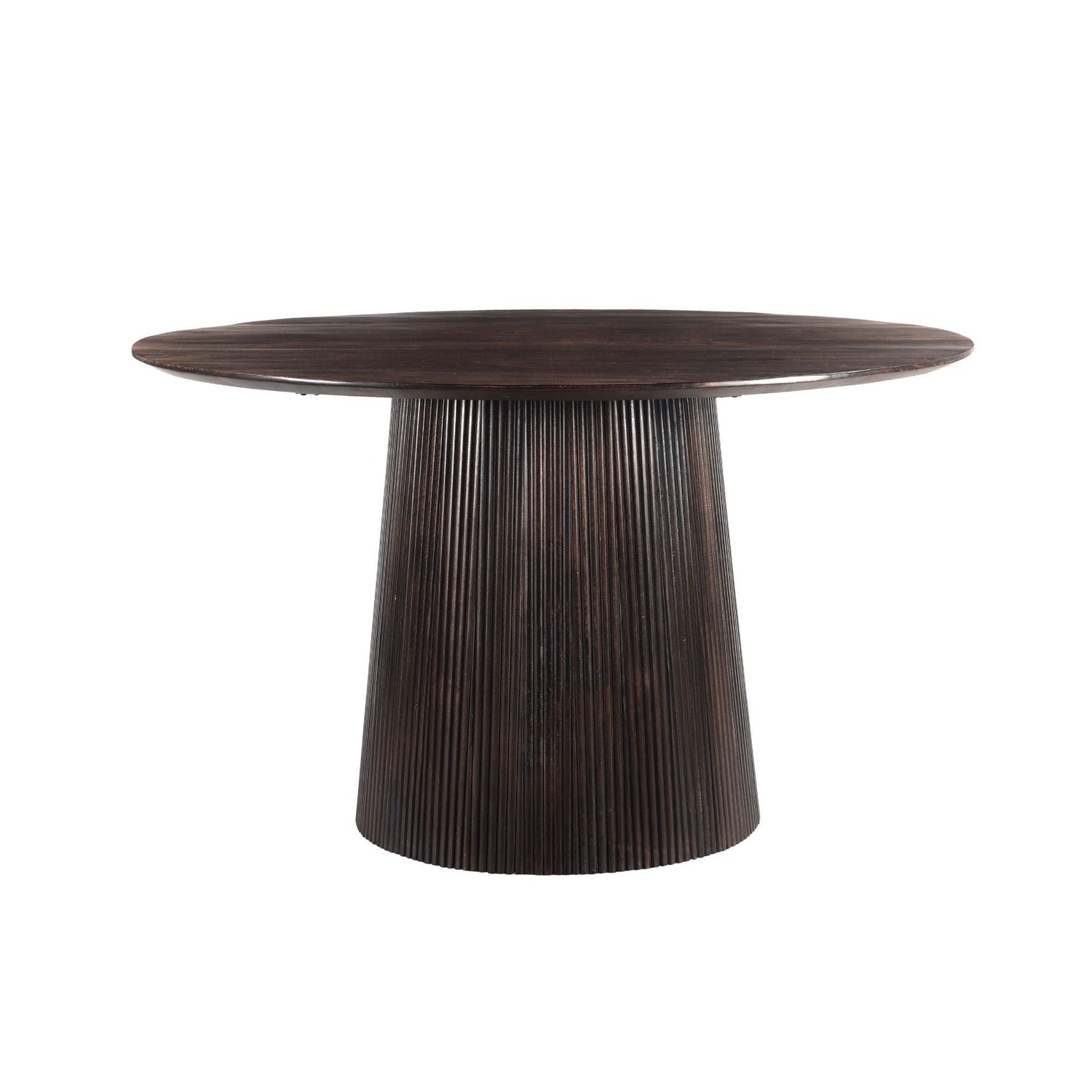 Ronde eettafel Salvator van Livingfurn in donker mangohout Walnut, 130 cm doorsnee