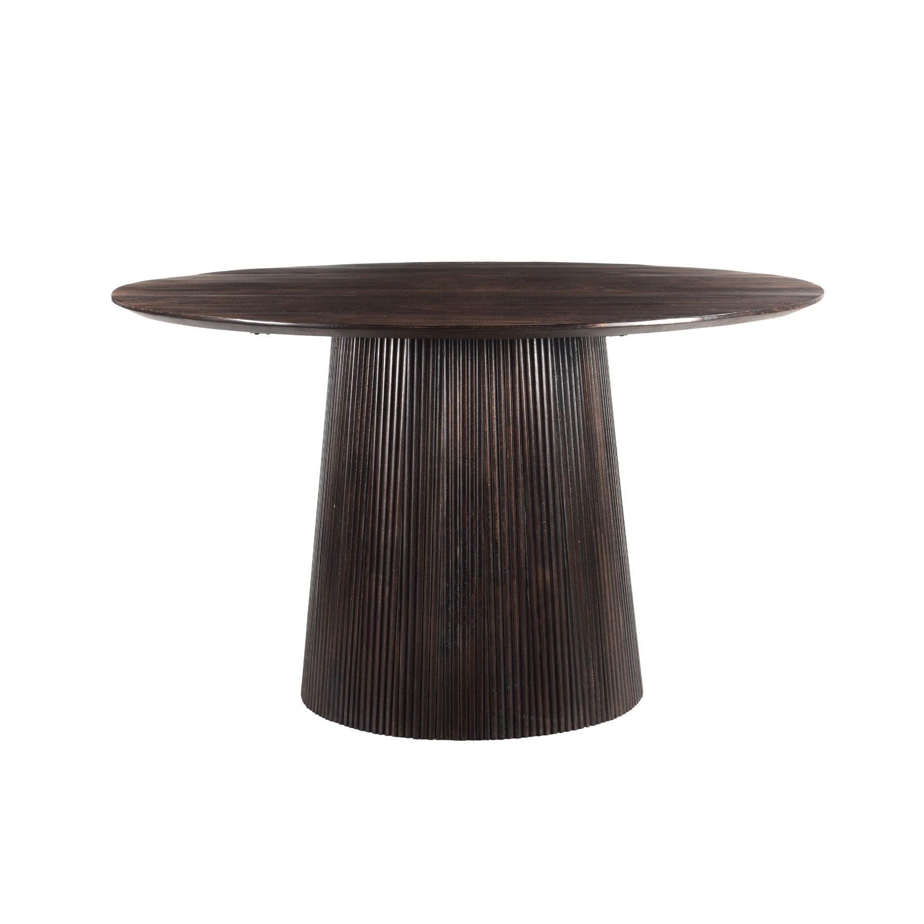 Ronde eettafel Salvator van Livingfurn in donker mangohout Walnut, 130 cm doorsnee