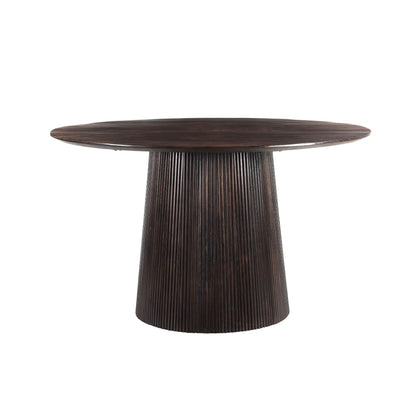 Ronde eettafel Salvator van Livingfurn in donker mangohout Walnut, 130 cm doorsnee