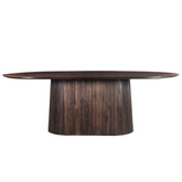 Ovale eettafel Salvator van Livingfurn in donker mangohout Walnut, 200 bij 110 cm