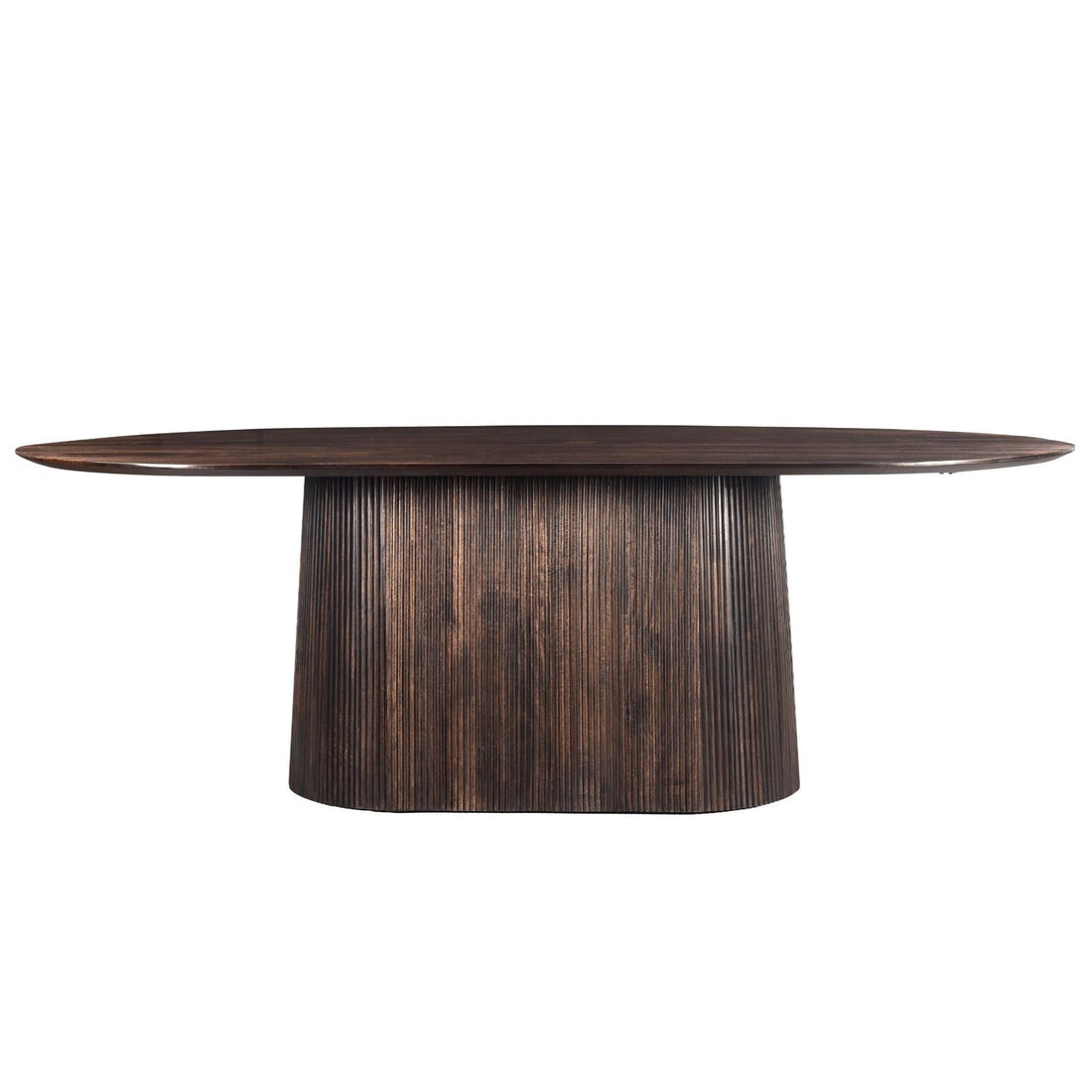 Ovale eettafel Salvator van Livingfurn in donker mangohout Walnut, 230 bij 110 cm