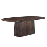 Vooraanzicht van de 230 cm lange Salvator eettafel in Walnut