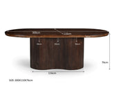 Eettafel Sevilla Chestnut 300cm van massief mangohout voor de eetkamer