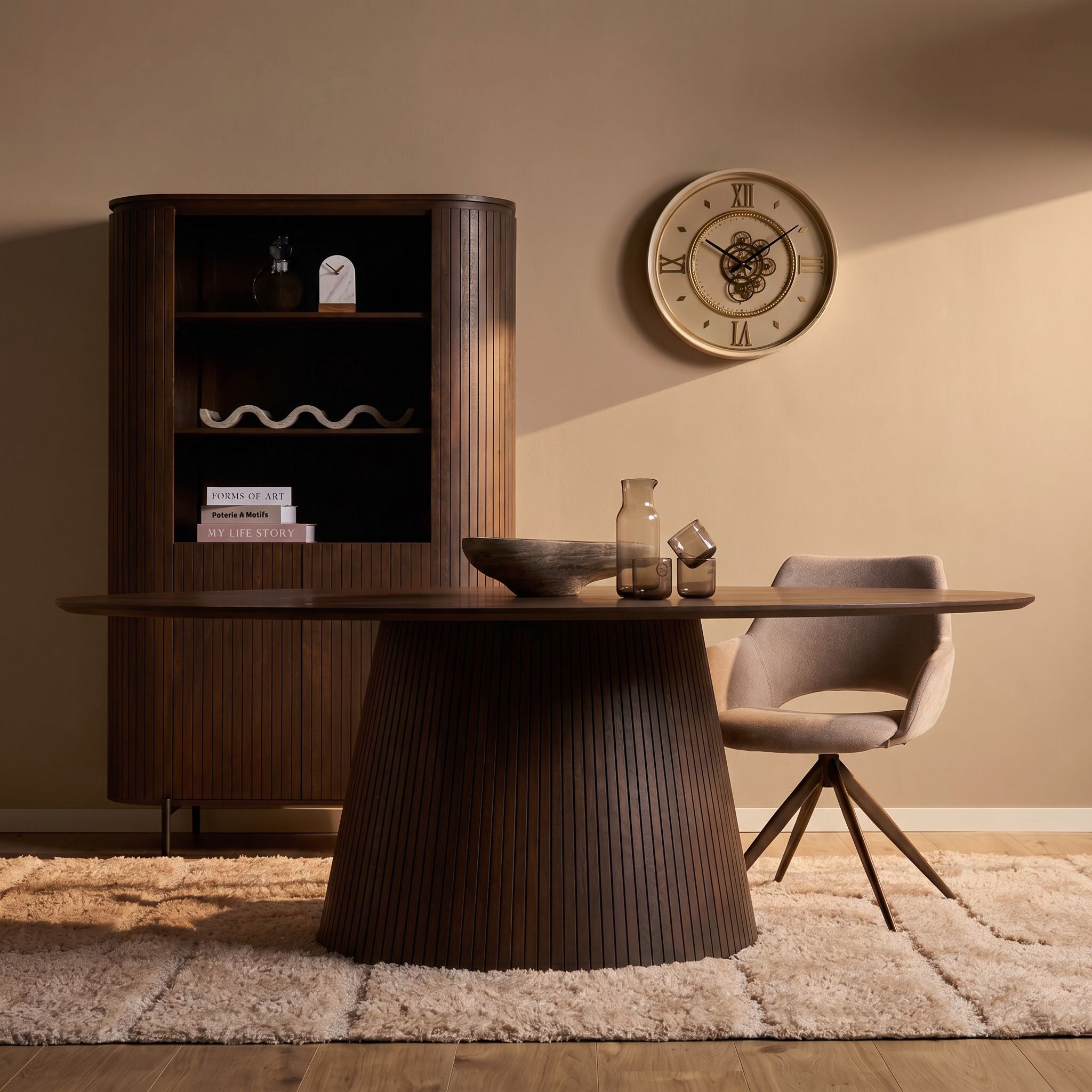 Ovale eettafel Solana van Starfurn in bruin mangohout van 210 cm lang