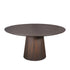 Solana ronde eettafel 150 cm schuin van boven met warme bruine houtnerf