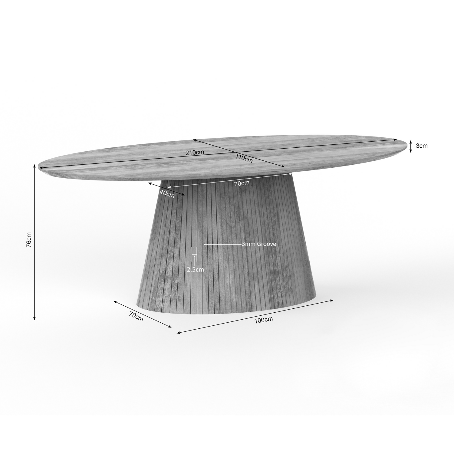 Solana eettafel van 210 bij 110 cm gestyled met servies en kaarsen
