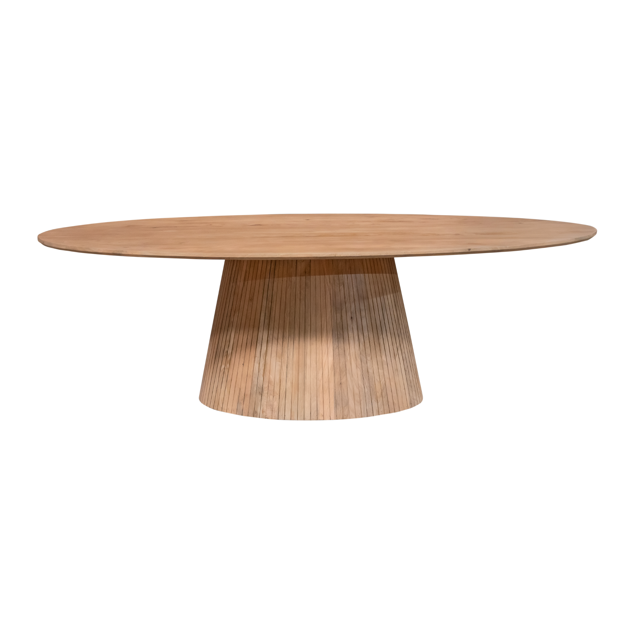 Ovale Solana eettafel van 240 bij 120 cm in een modern ingerichte eetkamer