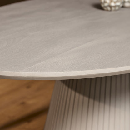 Ovale eettafel Solana van Starfurn, 76 cm hoog met verticaal lattenwerk op de poten