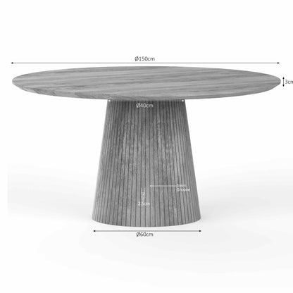 Grote ronde eettafel Solana van Starfurn in een eetkamer met stoelen