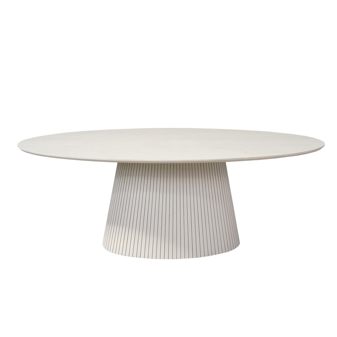 Ovale eettafel Solana van Starfurn in zandkleurig mangohout van 210 cm lang