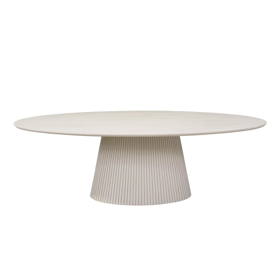 Ovale eettafel Solana van Starfurn in zandkleurig mangohout van 240 cm lang