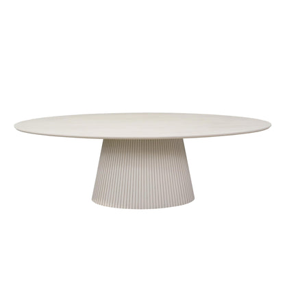Ovale eettafel Solana van Starfurn in zandkleurig mangohout van 240 cm lang