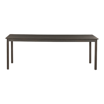 Vooraanzicht van de Tobago eettafel in espresso bruin met slanke ronde poten