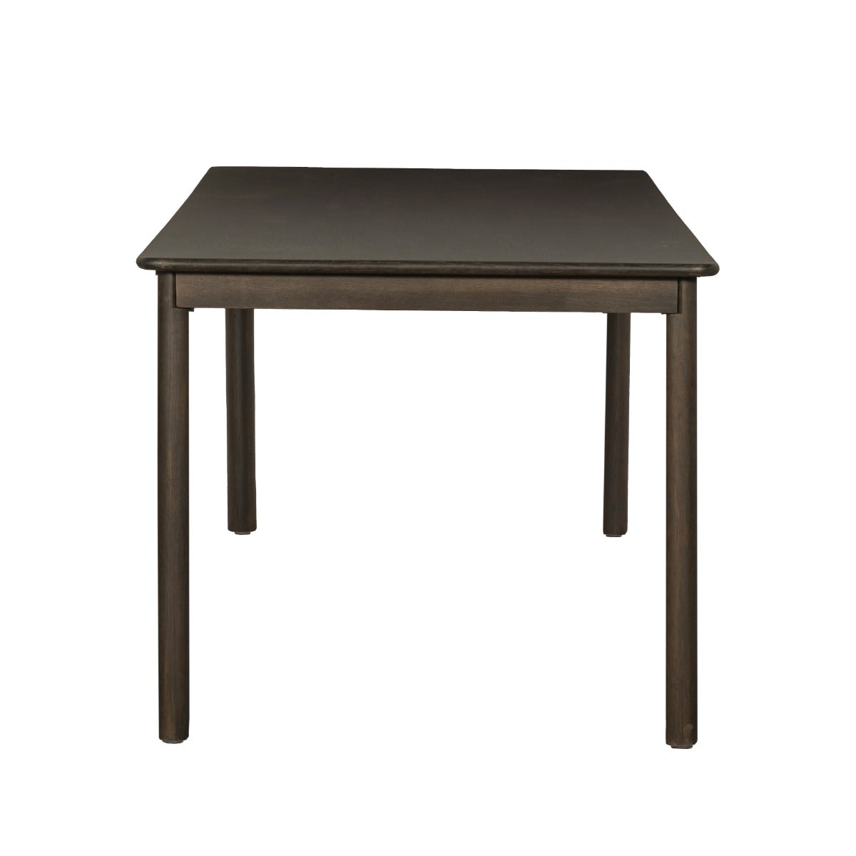 Tobago eettafel in espresso vanaf de kopse kant gezien, 90 cm diep