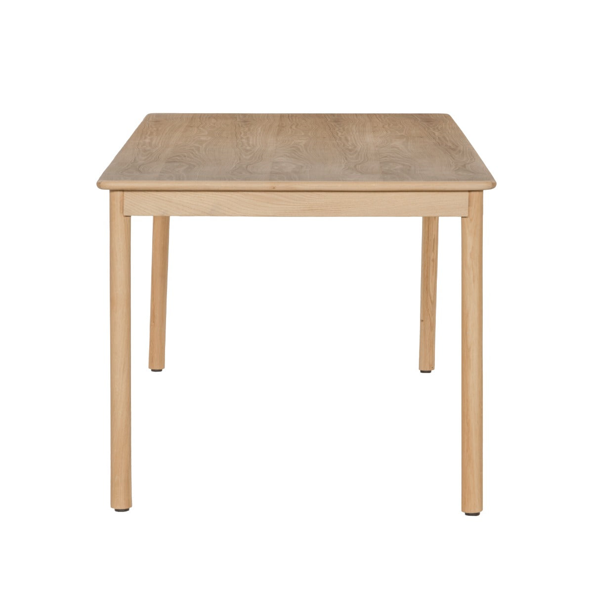 Tobago eettafel van Livingfurn vanaf de kopse kant gezien, 90 cm diep in naturel eiken