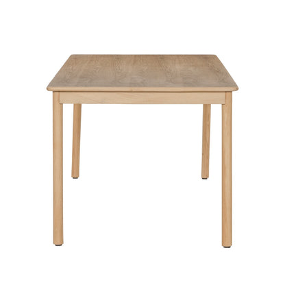 Tobago eettafel van Livingfurn vanaf de kopse kant gezien, 90 cm diep in naturel eiken