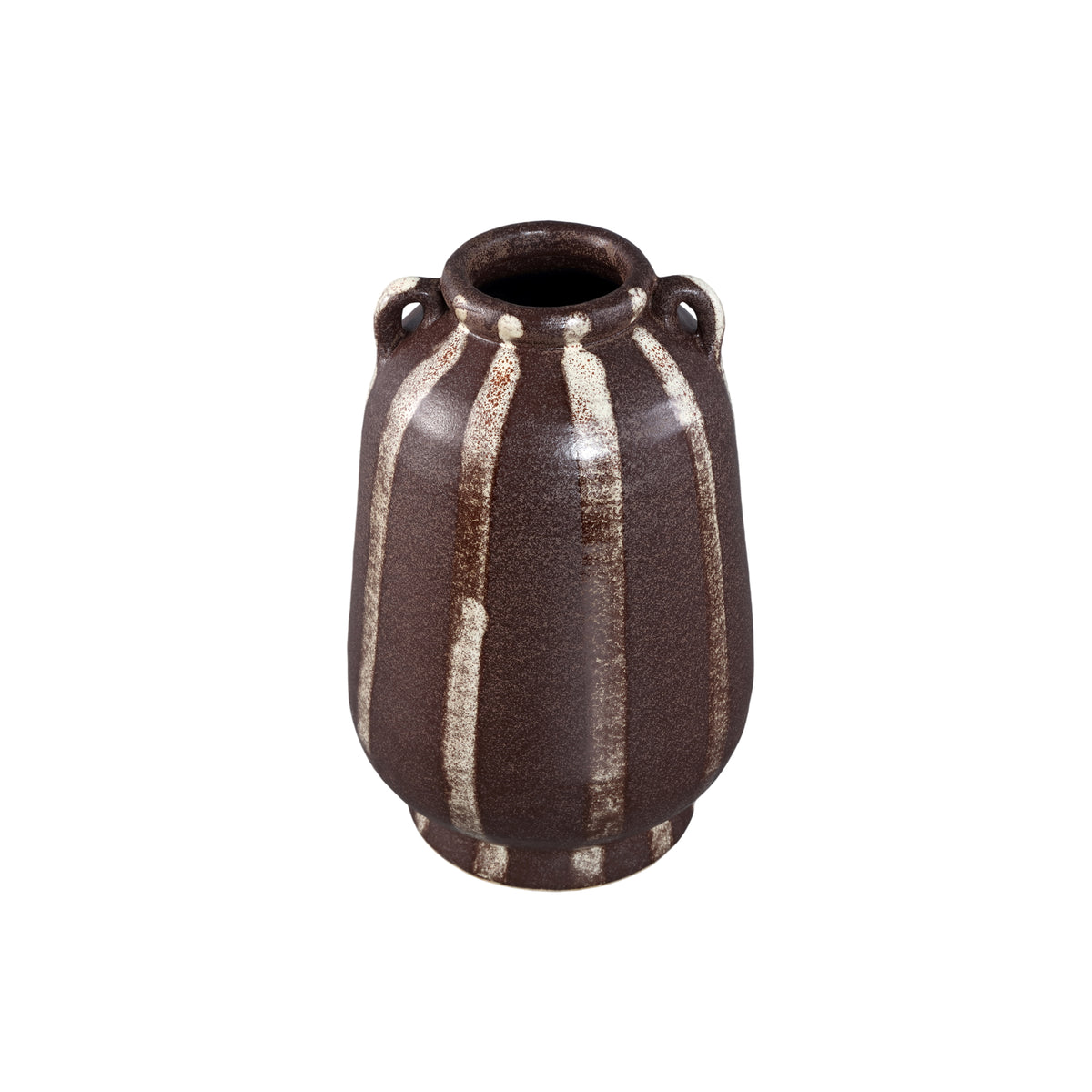 Eilan Pot Keramiek Donkerbruin Small van PTMD, extra productfoto met aandacht voor vorm en afwerking
