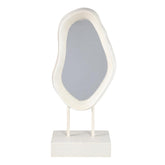 Eilish White poly organic mirror on mdf base high 22.0 x 14.0 x 49.5 cmPTMD - Spiegel - PTMD - livinglovely.nl