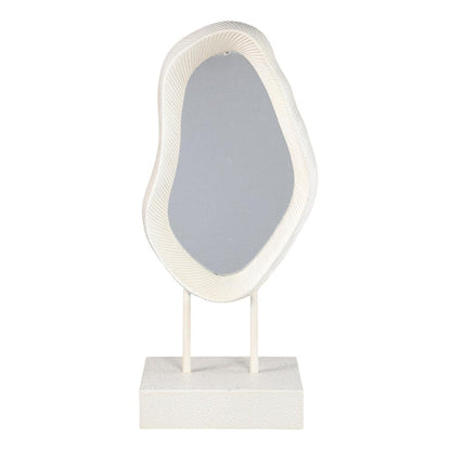 Eilish White poly organic mirror on mdf base high 22.0 x 14.0 x 49.5 cmPTMD - Spiegel - PTMD - livinglovely.nl