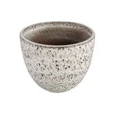 Elana White Round Ceramic Pot With Grey Pattern L dia30xH29cm PTMD - Pot - PTMD - livinglovely.nl